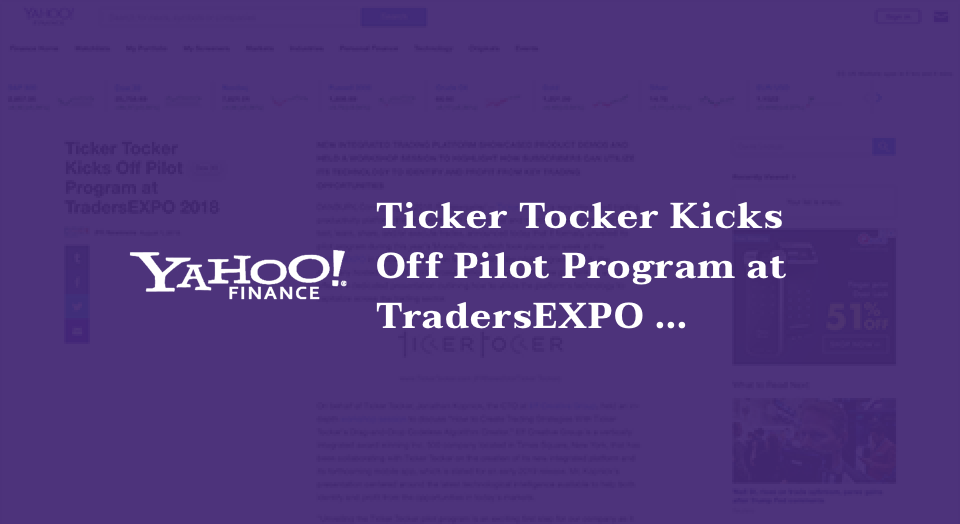 Ticker Tocker Kicks Off Pilot Program at TradersEXPO 2018