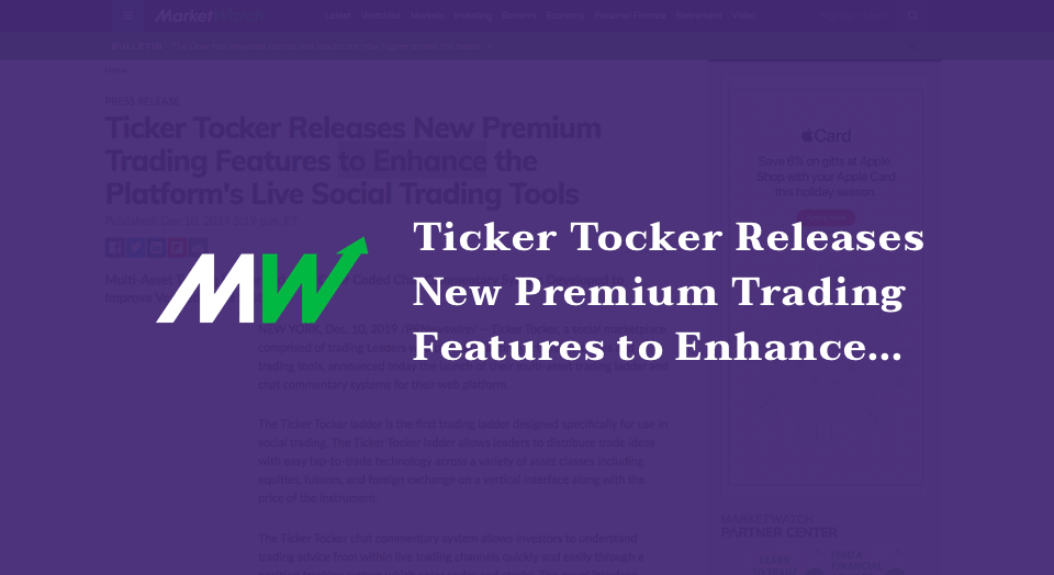 Ticker Tocker Releases New Premium Trading Features to Enhance the Platform's Live Social Trading Tools
