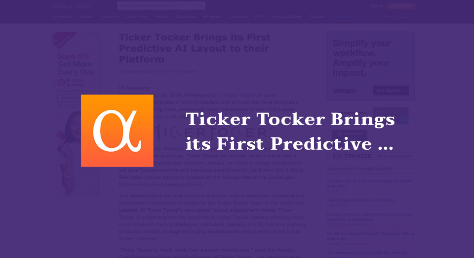 Ticker Tocker Brings its First Predictive AI Layout to their Platform