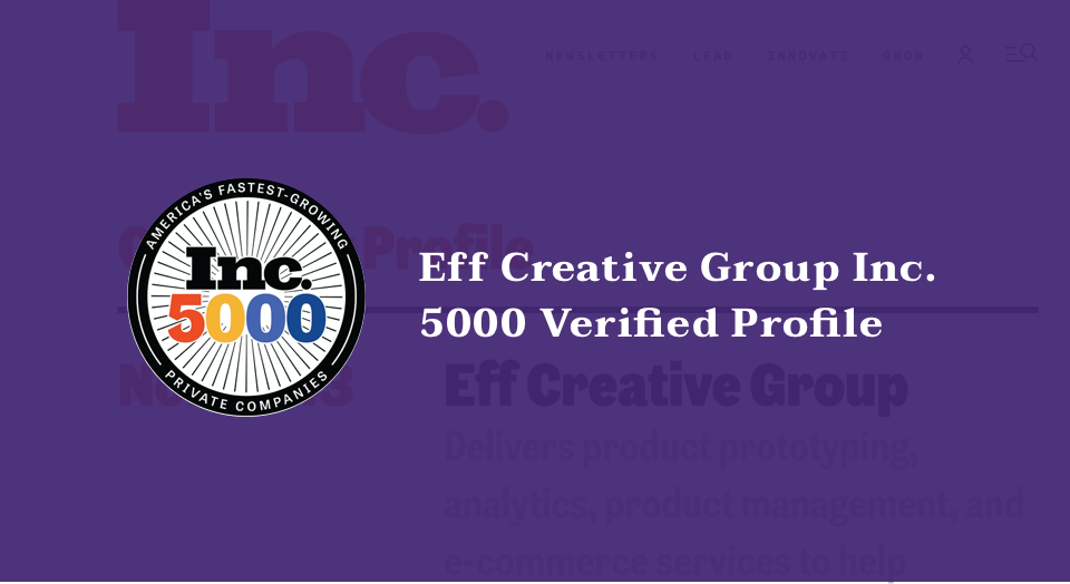 Eff Creative Group on Inc 5000 2020